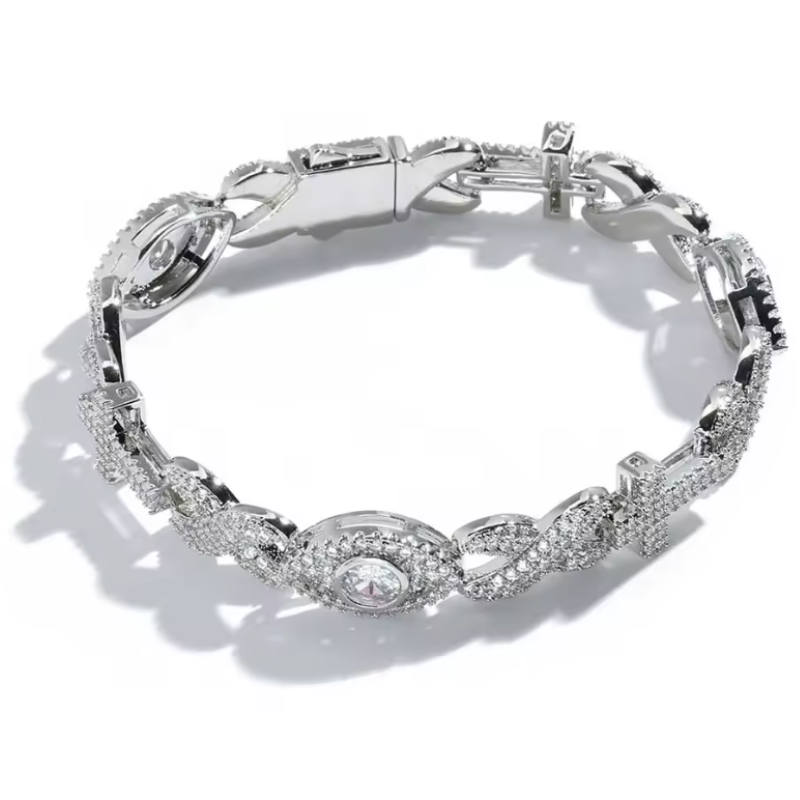 Bracelet Homme Iced Out Infini Zircon Diamant
