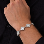 Bracelet Argent Trèfle des Oasis : Blanc