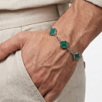 Bracelet Argent Trèfle des Oasis : Vert